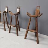 Mid century brutalist bar stools - set of 4, 1960s