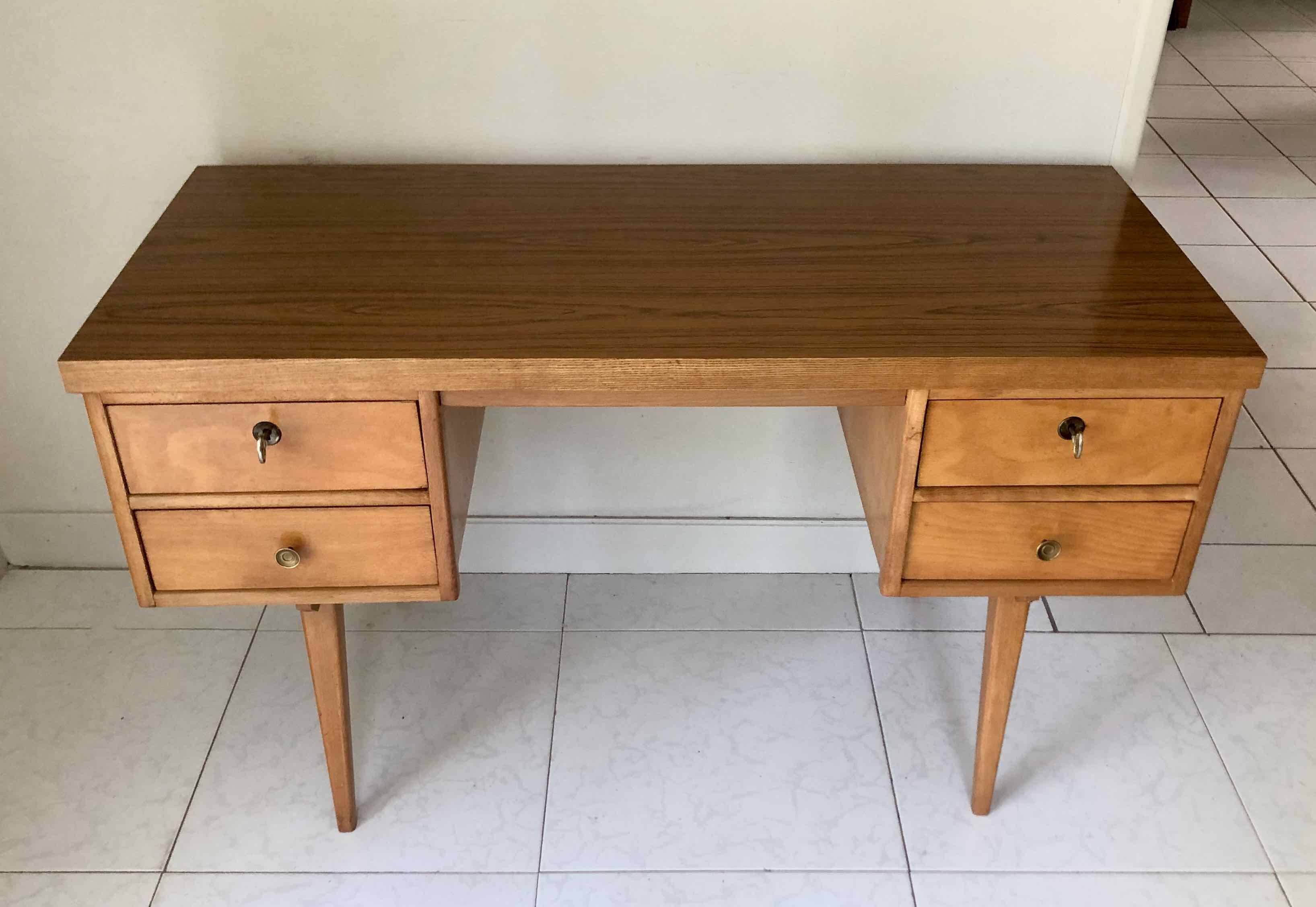 1960s designer desk, compass legs