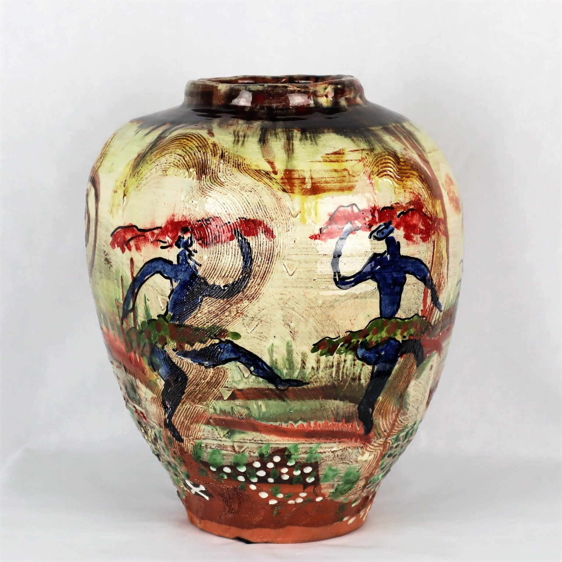 Ceramic vase of Basile "graffiti Jazz" 1990 unique piece