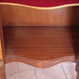 Meuble vitrine en marqueterie,vitrine galbée Louis XV style,signé Marquant