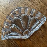 Antique serving dish, aperitif, starters, in Lippert crystal and metal