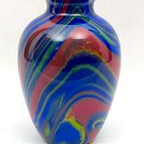 Postmodern multicolored Murano glass vase by Ottavio Missoni. Italy 1980s
