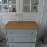 Chest of drawers 3 drawers green of gray, wooden top