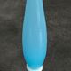 Vase soliflore in opaline turquoise blue color and white foot 24 cm
