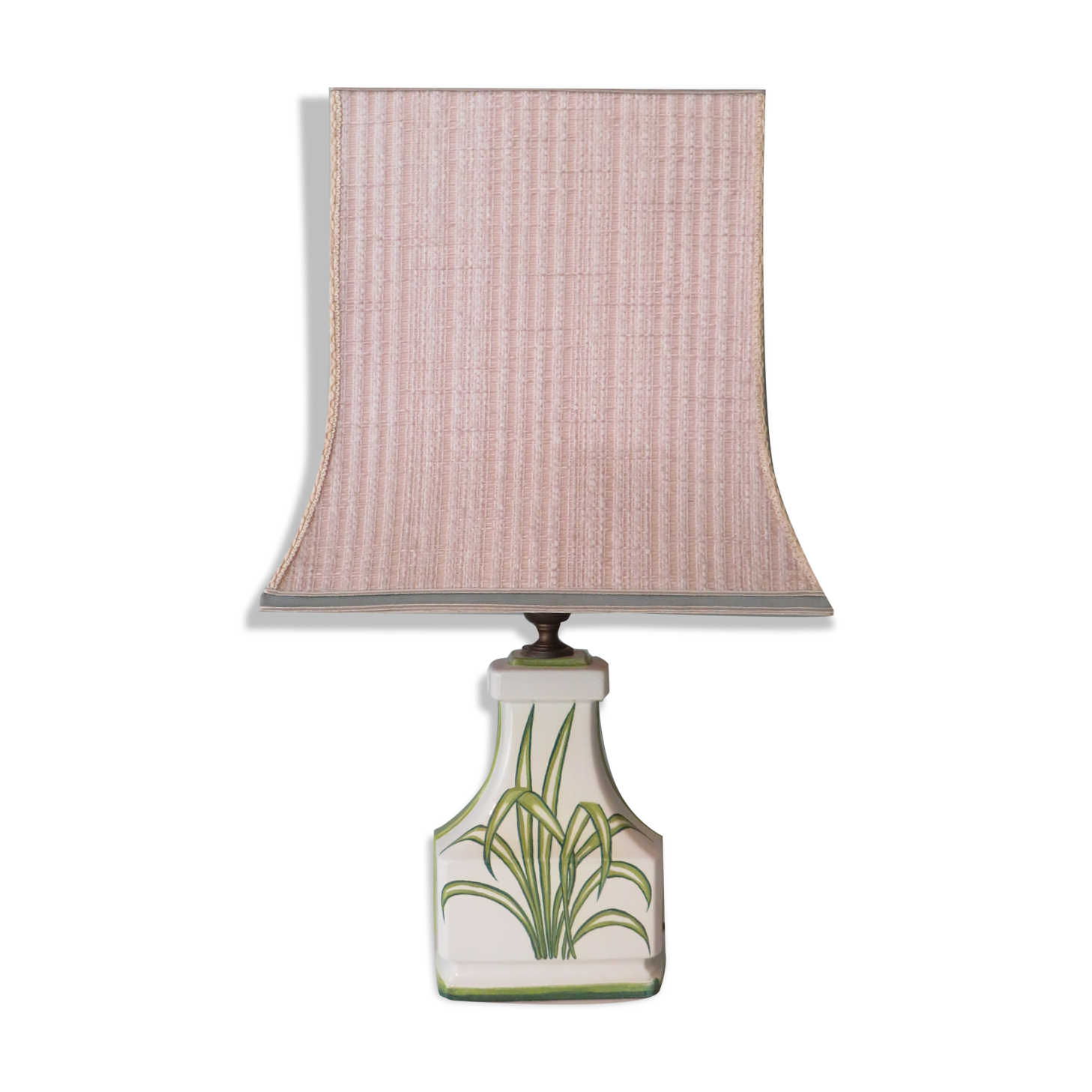 Large white ceramic table lamp from the 1970s