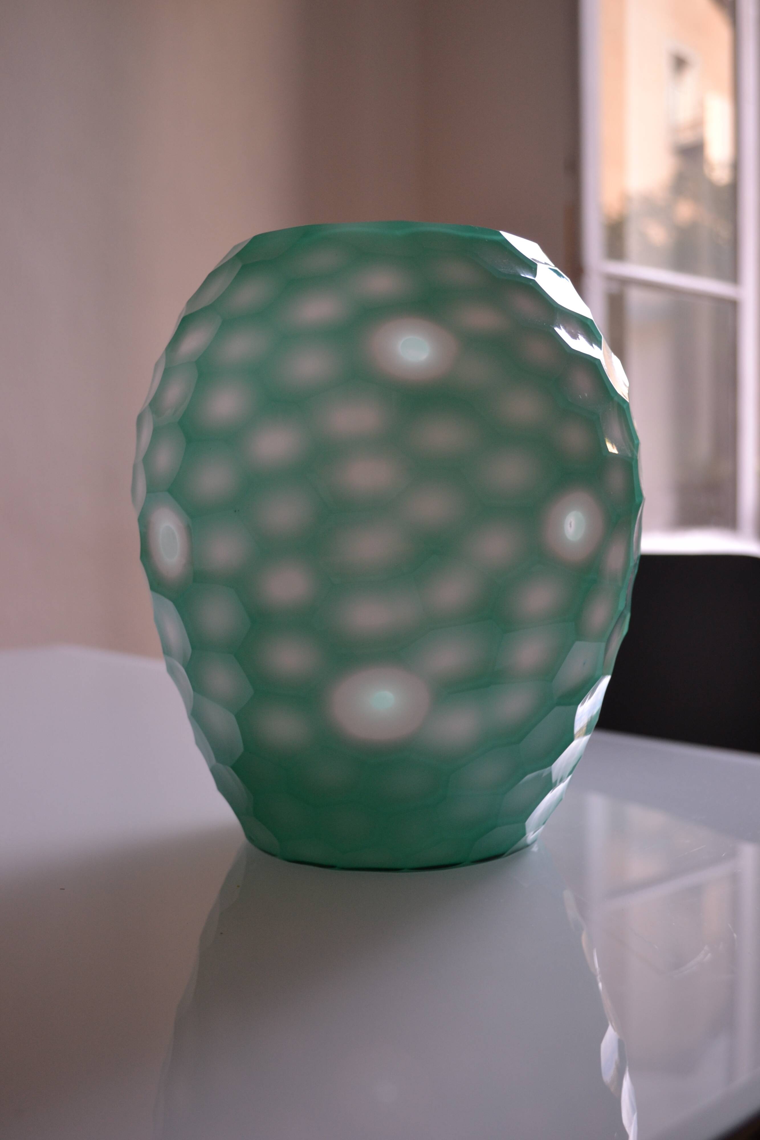 Celadon size multilayer glass vase