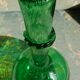 Vase vert verre soufflé Biot  années 60