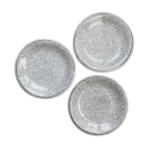 3 Black and white speckled Italian earthenware plates