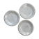 3 Black and white speckled Italian earthenware plates