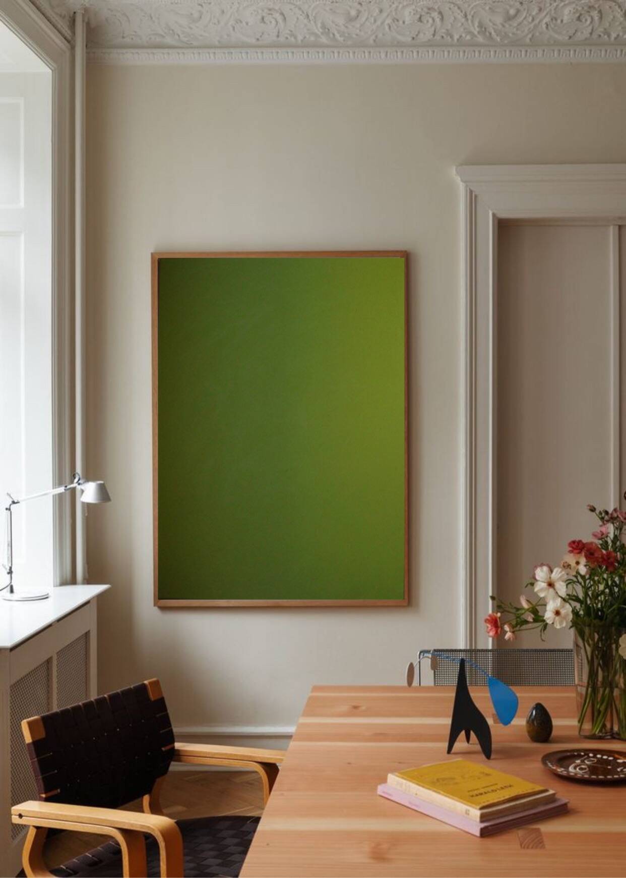 Abstract Monochrome anise green 100x81 cm