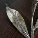 Silver metal flower ashtray