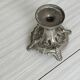 Candle holder with sculpted metal base, antique.