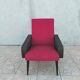 Fauteuil vintage rouge et noir 1960
