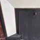 Wooden fireplace mantel imitating marble