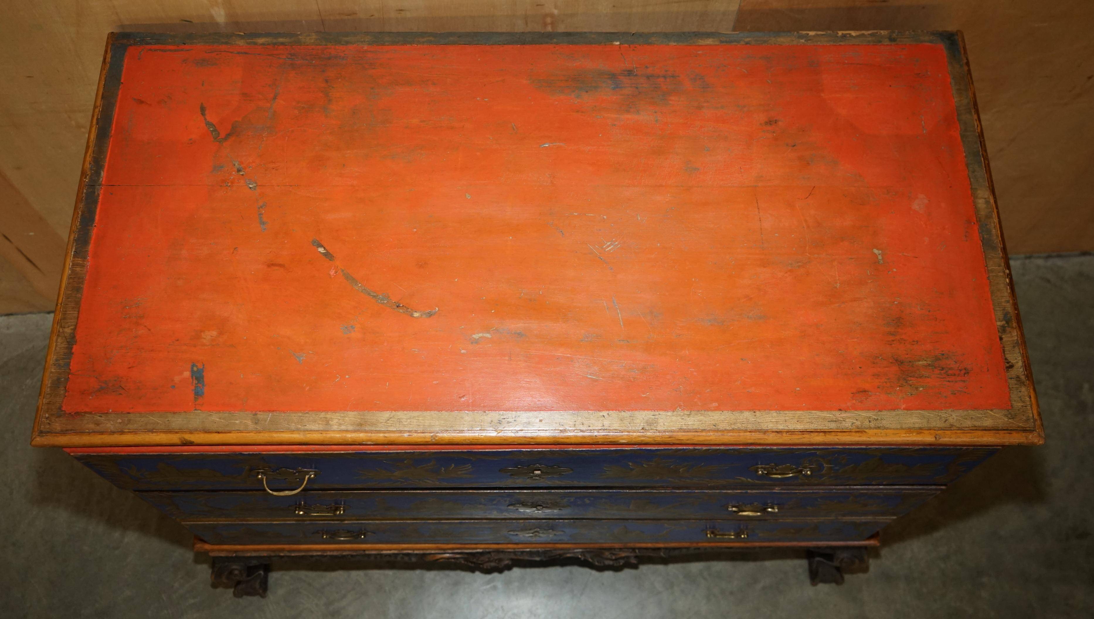 Commode campagne polychrome 1778 en bois style George III