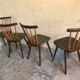 Set of 4 chairs inn 1960's bars and feet compass