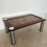 Old coffee table ceramic tile metal leg design from the 70s vintage