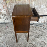 Louis XV Style Nightstand Table Wood Drawer + Vintage Case #D936