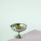 Set of 6 small, very elaborate stainless steel bowls with fine legs, mid-height, Design, 1970