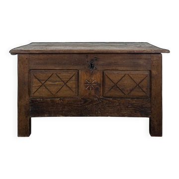 19th-century solid oak Breton chest