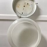 Round curved spiral ceiling light space age