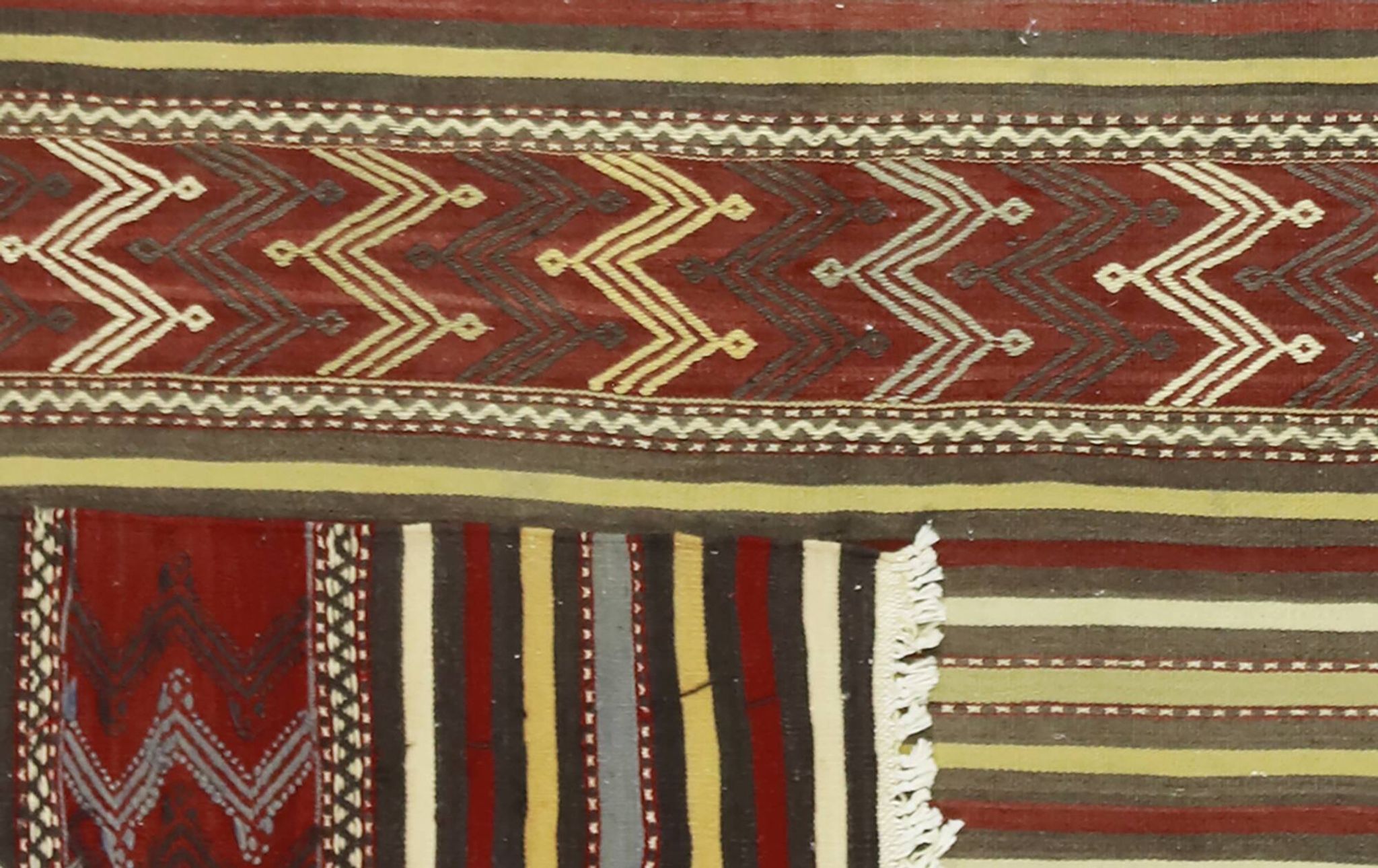 Grand Turkish Kilim Yoruk Vintage 150x300 cm Geometric Stripes