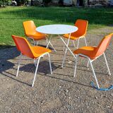 Vintage iron and plastic garden furniture