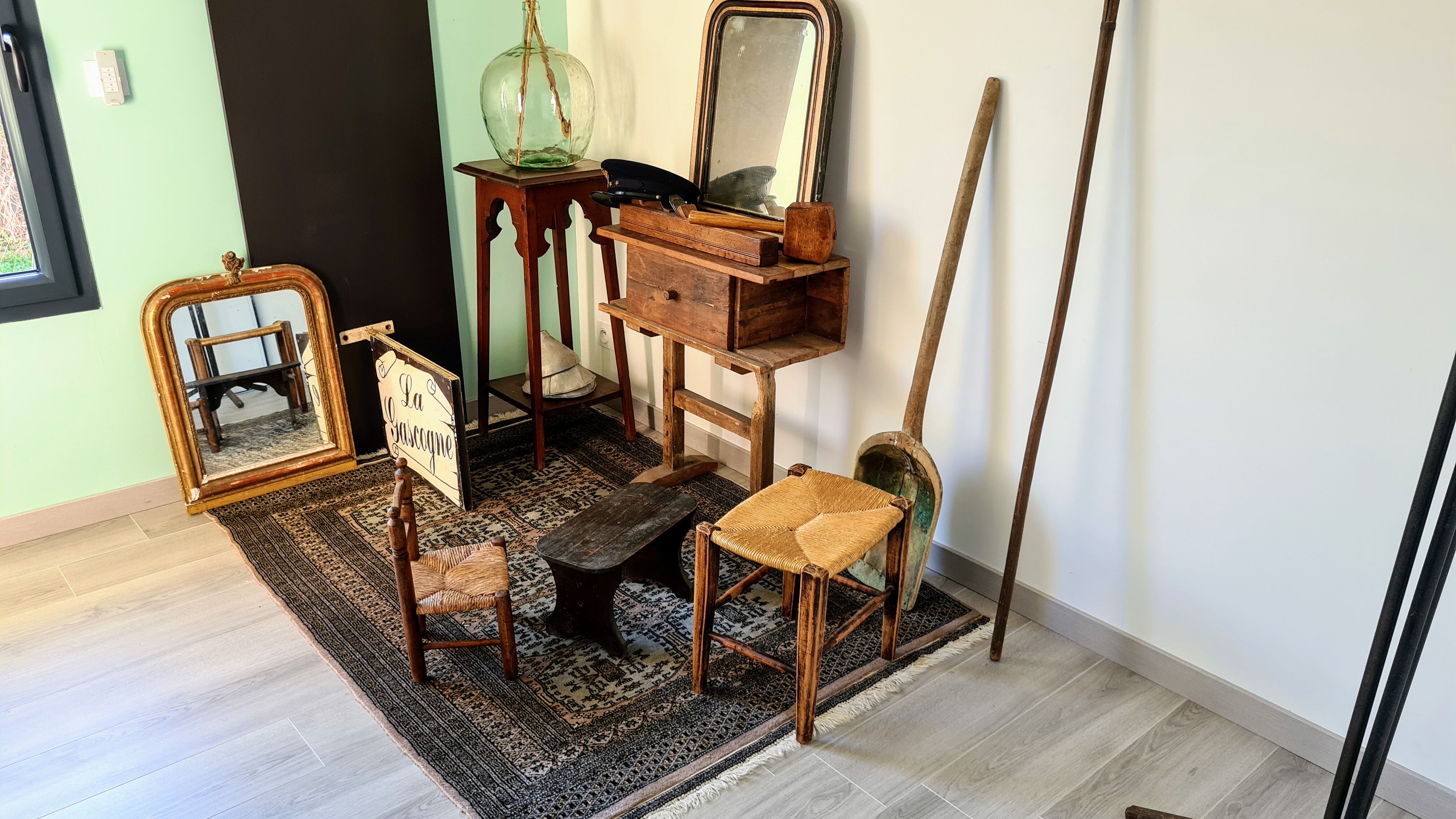 Chaise enfant campagnarde paillée