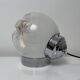 Lamp in chromed metal and blown Murano glass attributed to Mazzega Italy 197