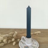 Green ceramic cellar rat candle holder