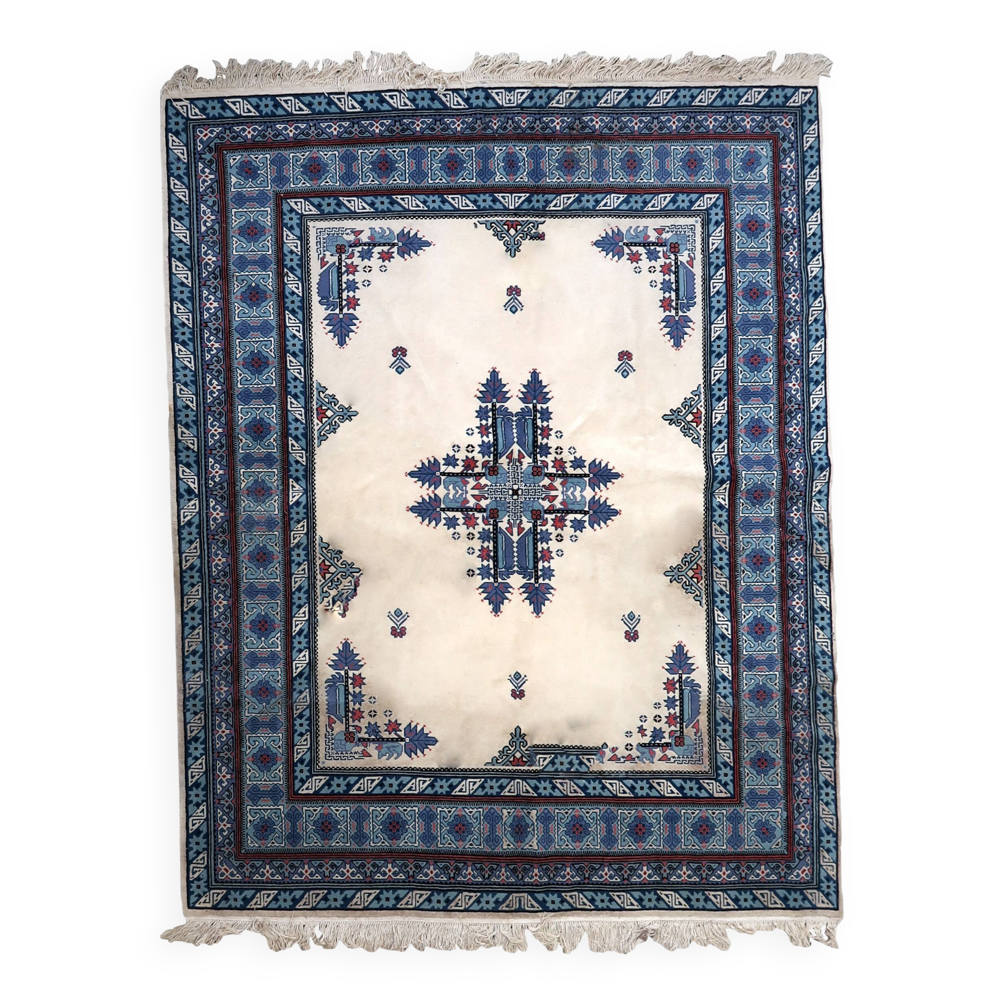 Tapis berbère tunisien vintage en laine fait main – 199 x 252 cm - 1C1035
