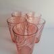Set of 5 vintage rosaline twisted water glasses