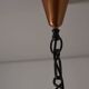 Wrought iron and copper pendant lamp with textured glass diffuser