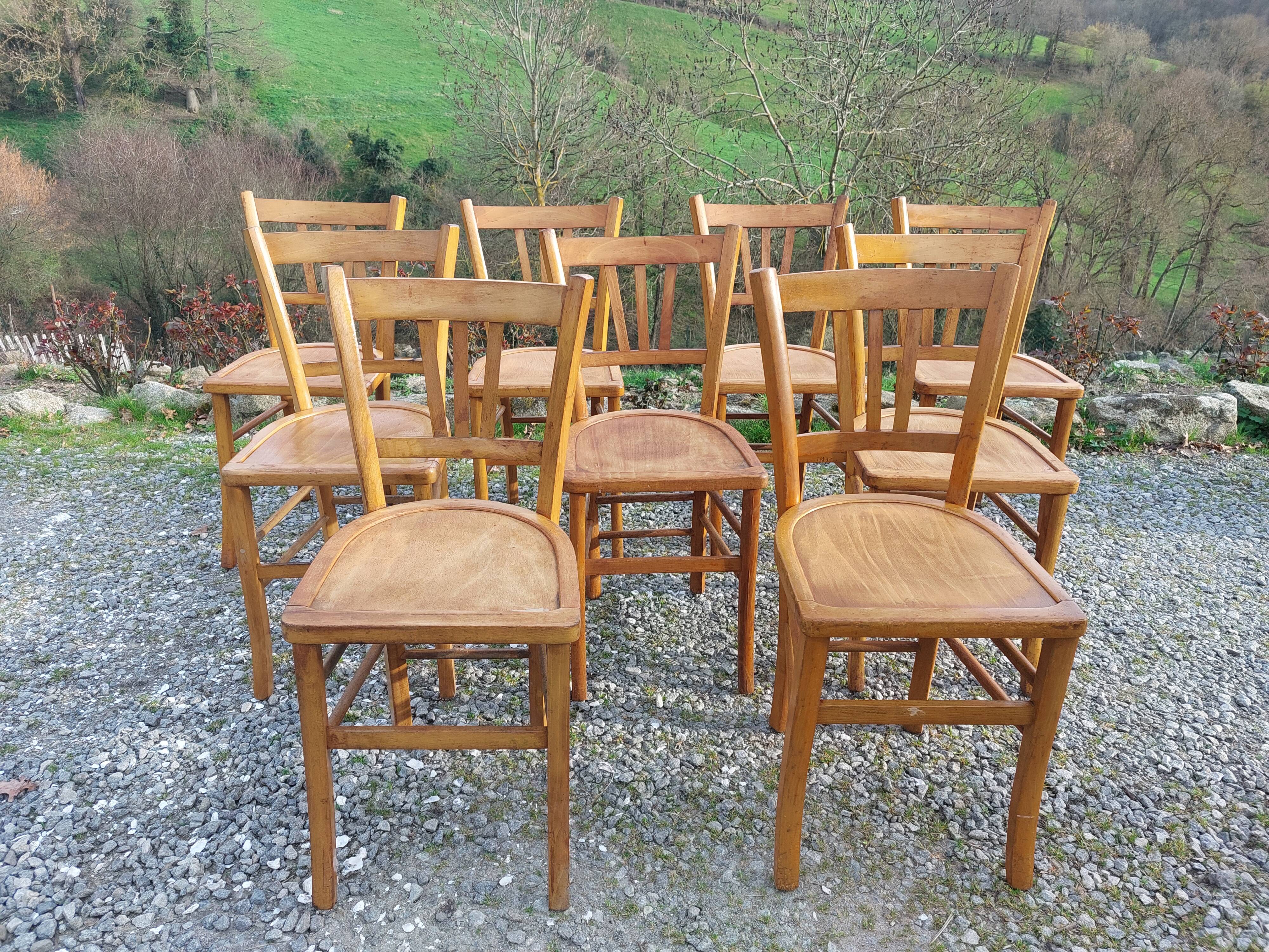 9 wooden bistro chairs, Luterma style