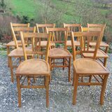 9 wooden bistro chairs, Luterma style