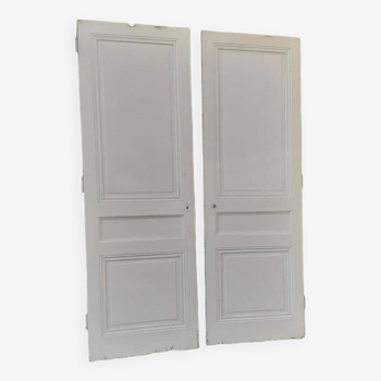 Paire de portes de placard h220,5xL75cm chacune ancienne