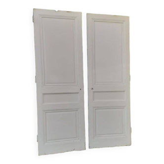 Paire de portes de placard h220,5xL75cm chacune ancienne