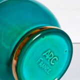 Art-deco vase in green and gold slip