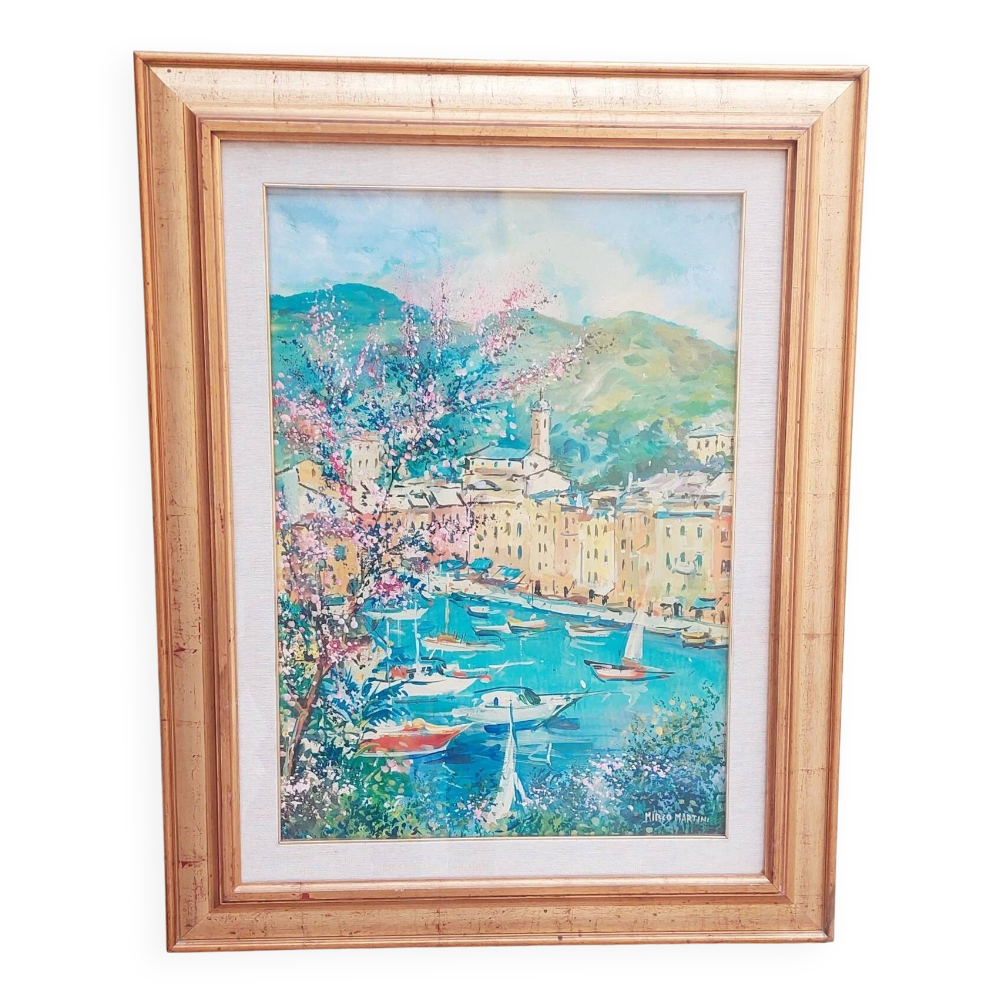 PORTOFINO TABLEAU HUILE SUR TOILE MIRCO MARTINI 70×50