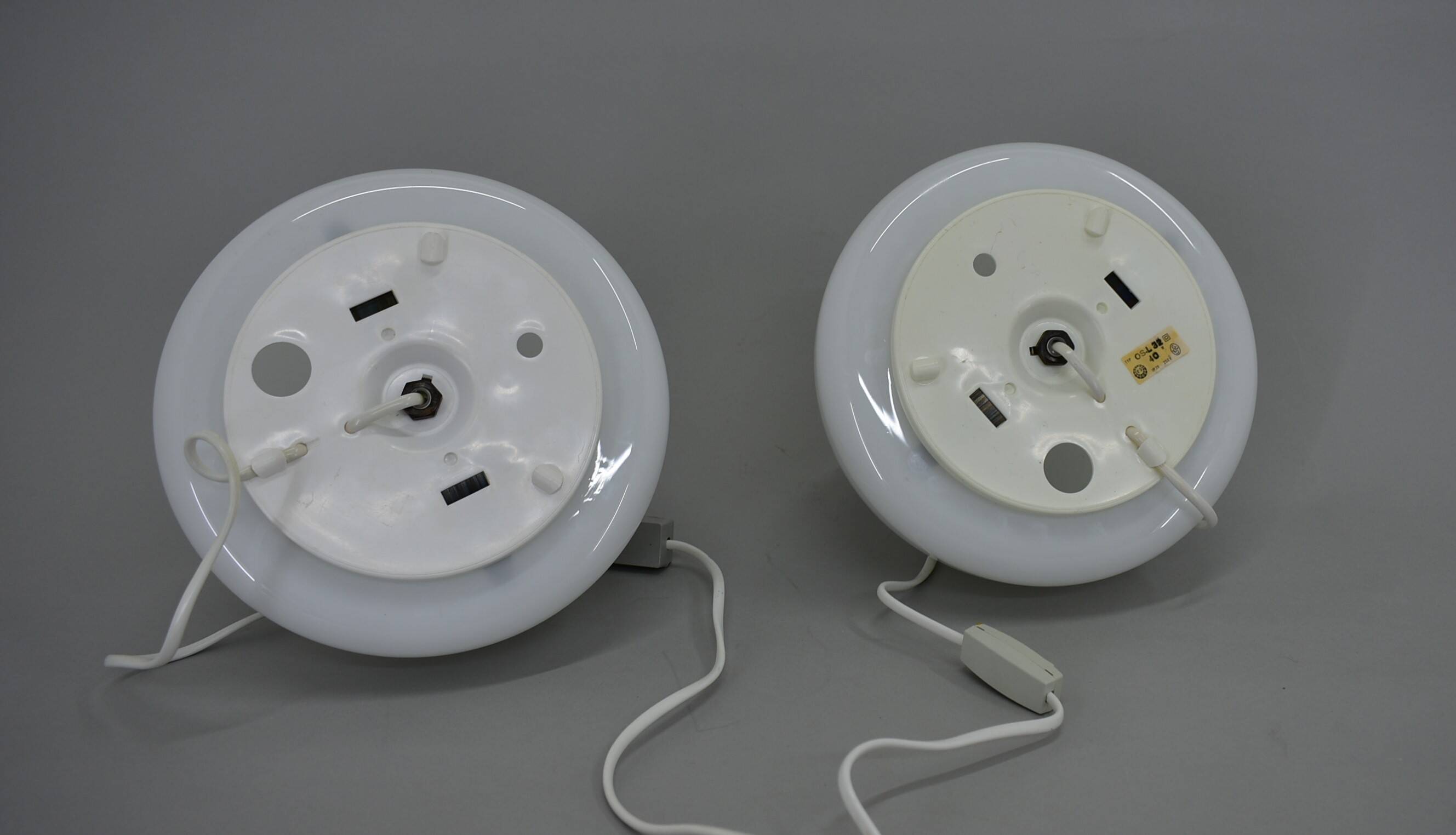 Pair of glass table lamps by Krásno nad Bečvou, 1960s