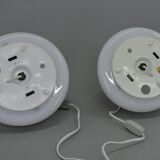 Pair of glass table lamps by Krásno nad Bečvou, 1960s