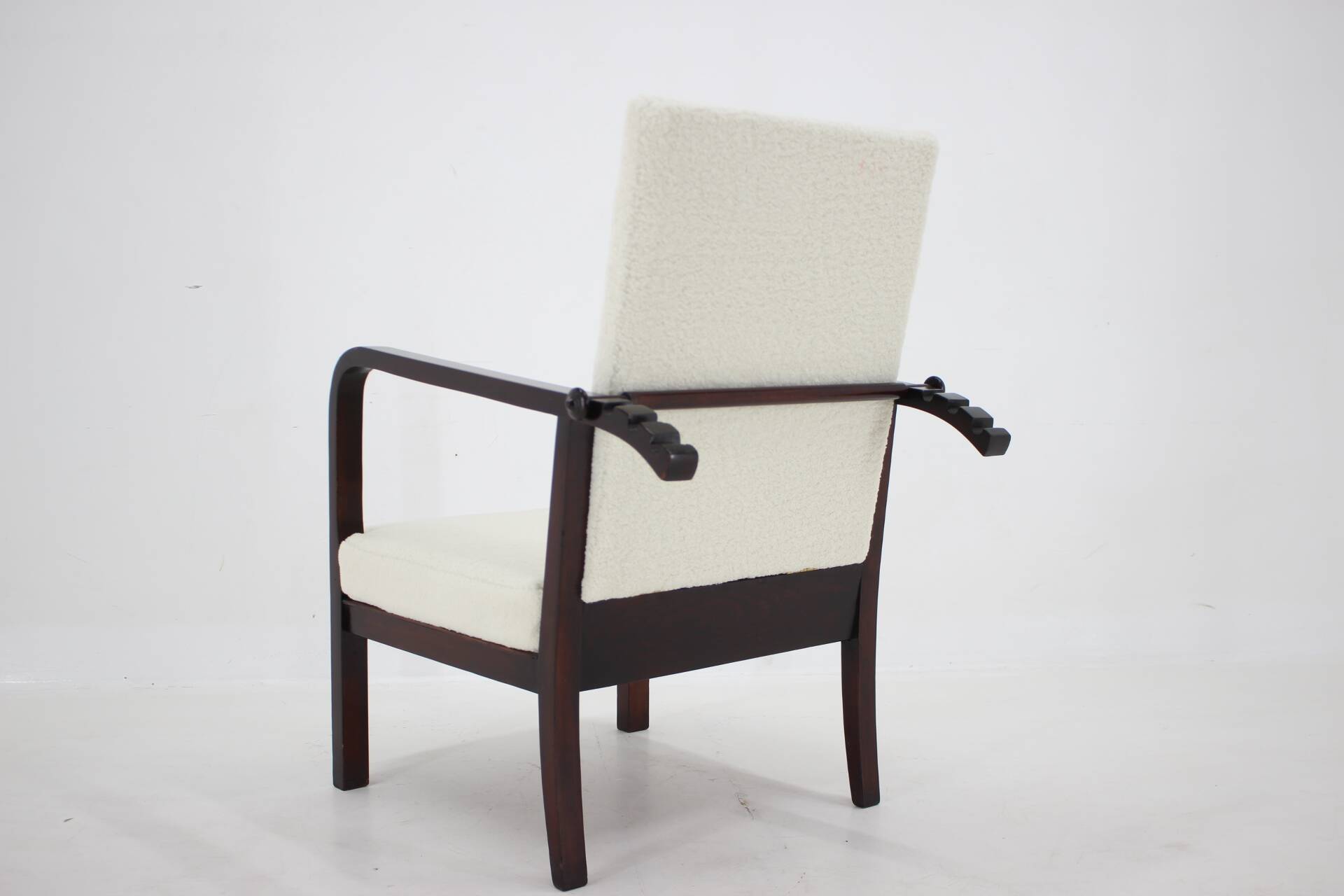 1940s Restored Beech Adjustable Armchair ,Czechoslovakia