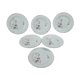 Set of 6 porcelain plates Tognana – antique rose pattern & gold rim