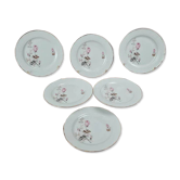 Set of 6 porcelain plates Tognana – antique rose pattern & gold rim