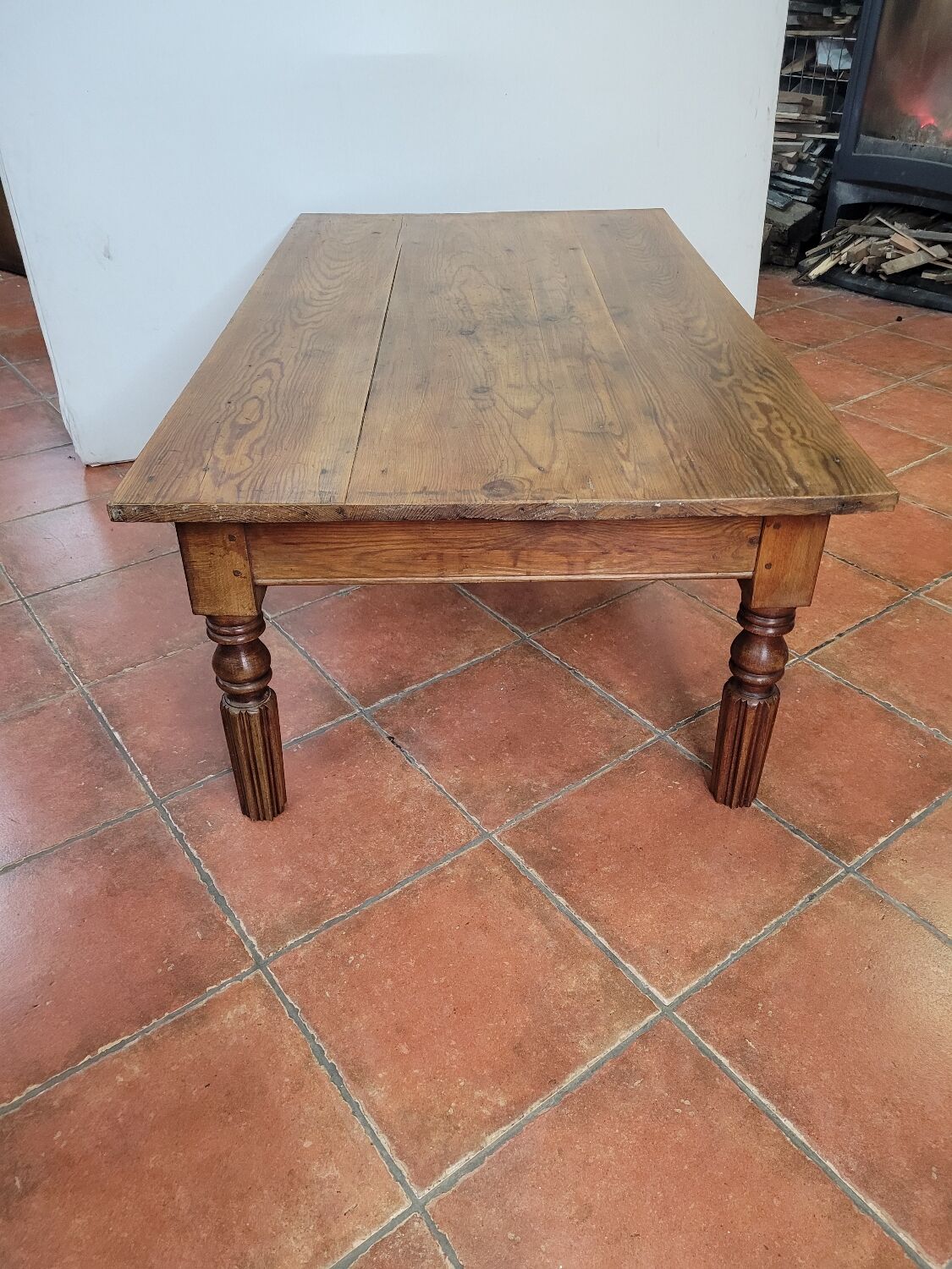 Antique coffee table with 1 drawer, 130×74cms