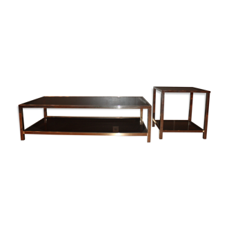Set de 2 tables basses Belgo chrome 1970
