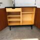 Vintage black lacquered buffet and wood Maurice Flachet