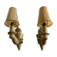 Pair of Arlus torchlight wall light in art deco plaster 1950