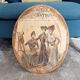 Louis Philippe 19th century oval gilded mirror in wood and stucco