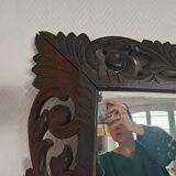Neo-Gothic mirror in carved oak circa 1940